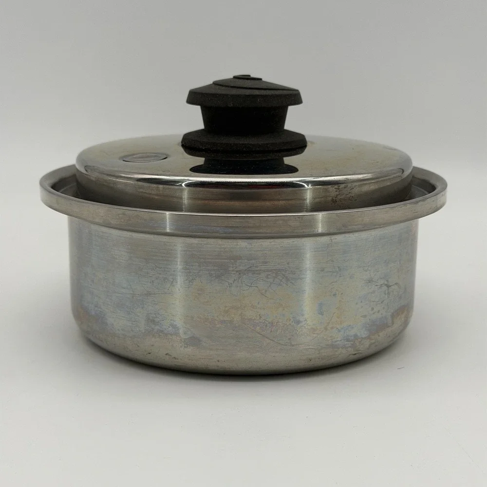 Vintage Saladmaster T304S Stainless Steel Sauce Pan Pot 1 Qt w/ Vapor Vent Lid